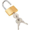 Global Equipment Brass Padlock With 3 Keys - Keyed Differently 443232